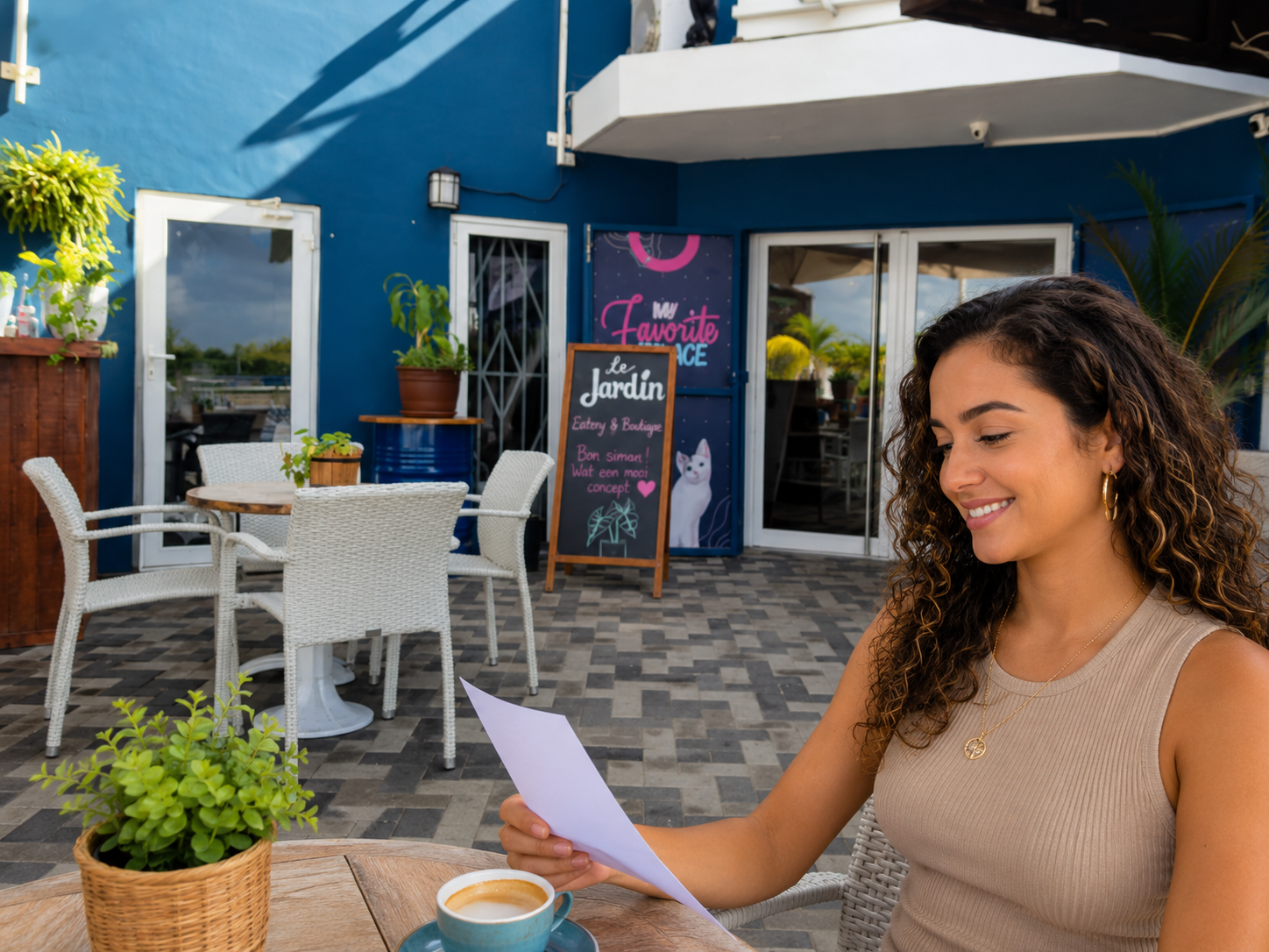 Blue Mall team members and entrepreneurs gathered together outdoors